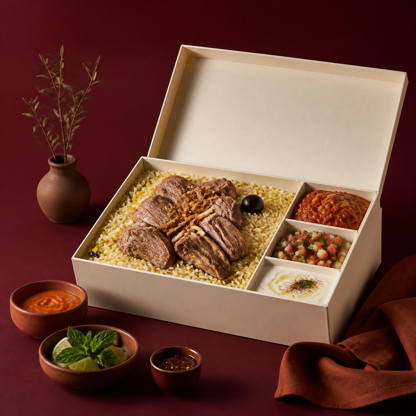 A prepared table ready for delivery