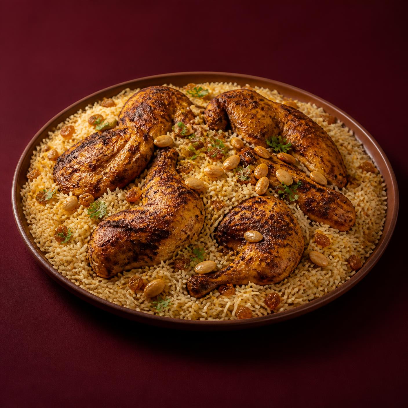 برياني خضار في صحن